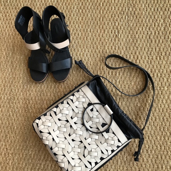 Thacker Kenlee Woven Leather Bucket Bag Crossbody Never Used - Picture 5 of 7